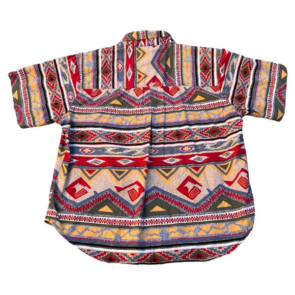 PS Sport Striped Abstract 100% Cotton Button-up Shirt Sz M - Picture 4 of 6